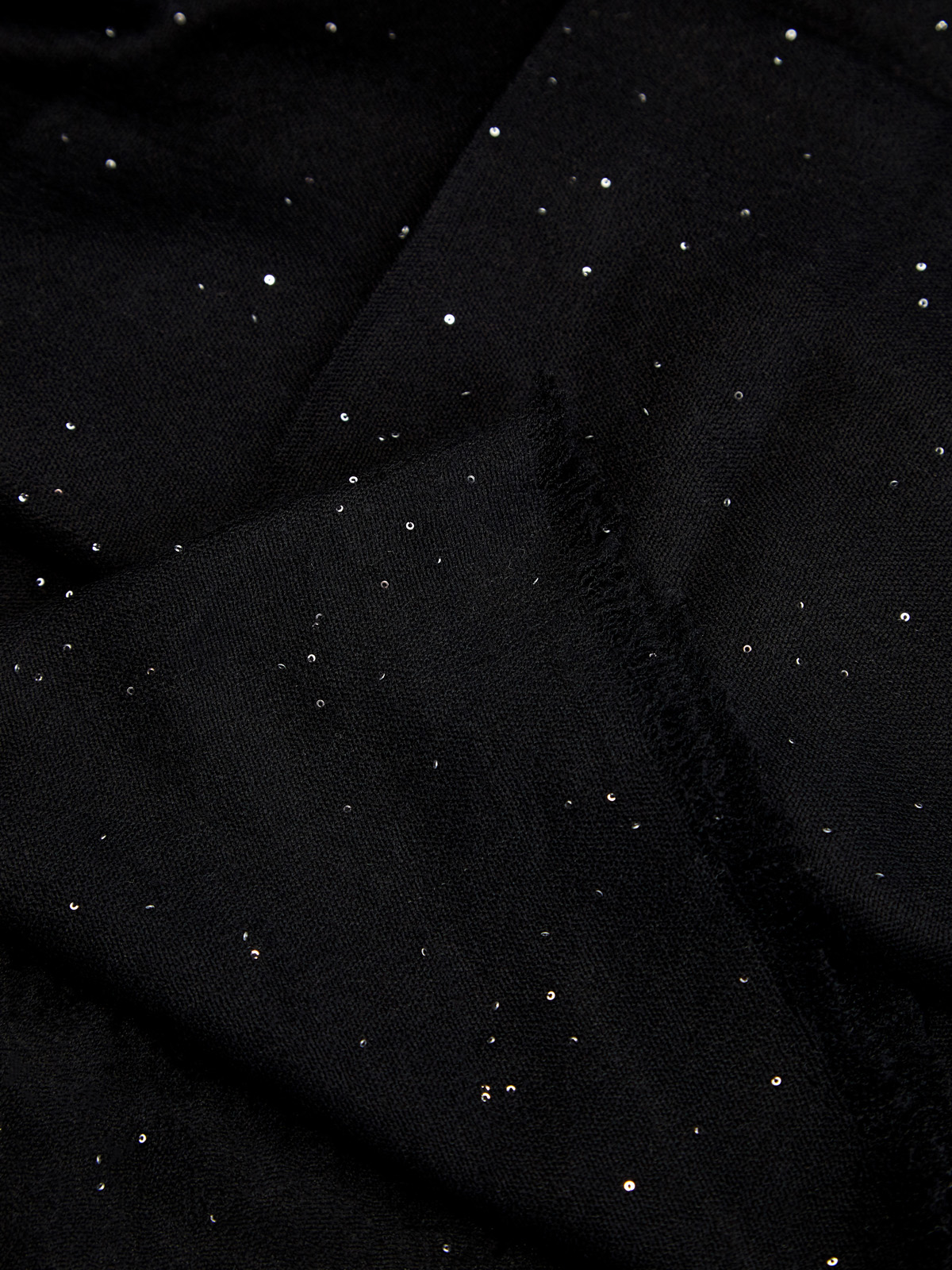 Палантин из тонкой шерсти с мерцающими пайетками RE VERA, цвет черный, размер S;M;L - фото 2